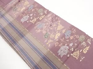 横段に更紗模様織出し名古屋帯